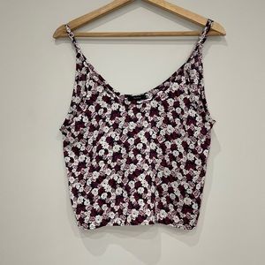 Talula Floral spaghetti strap cropped top